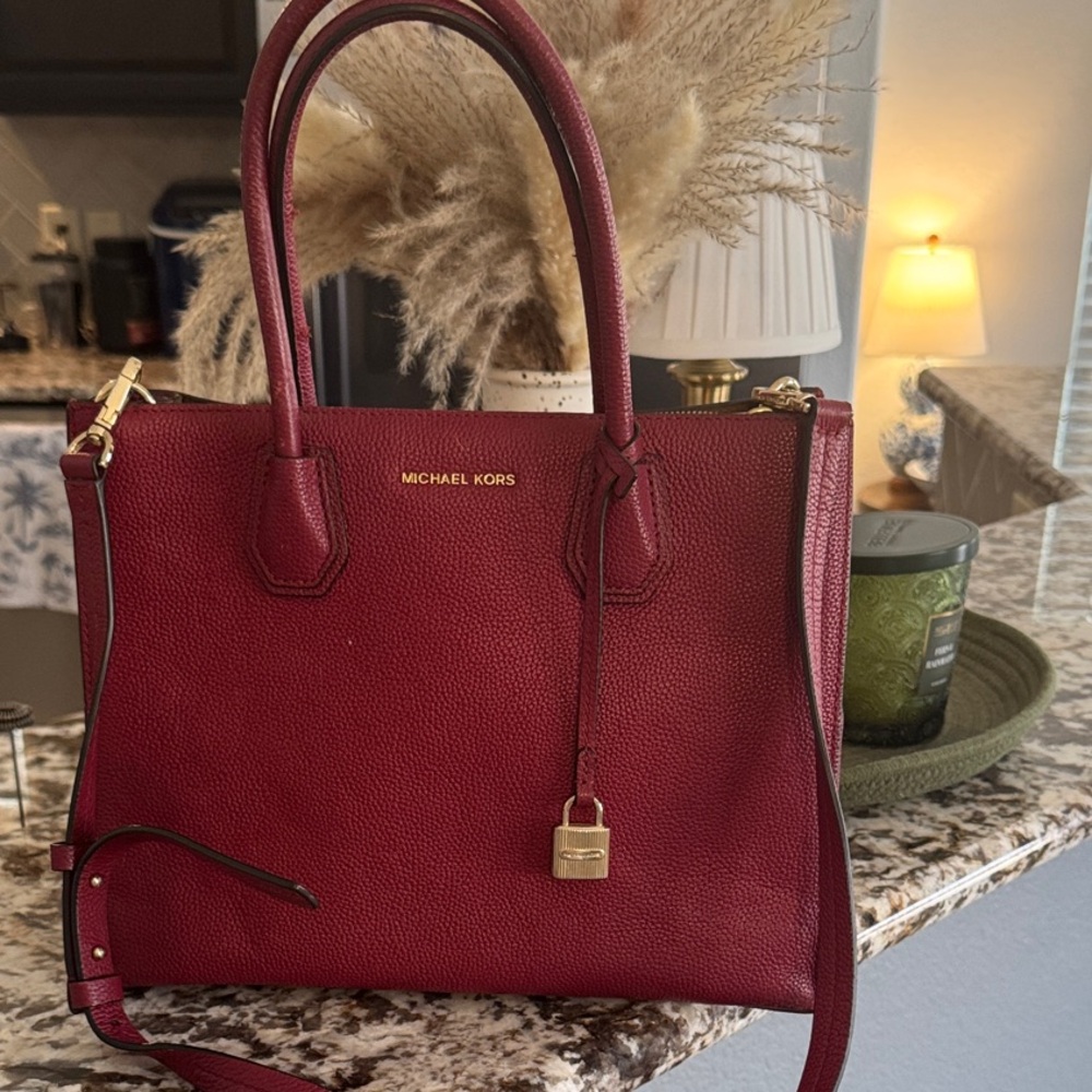 Michael Kors Burgundy Leather Tote